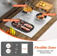 NOXTON Белый/черный индукционный штекер для фрезы (Великобритания: 800 Вт/ЕС: 500 Вт), 4 зоны с 1 зоной гриля, сенсорный экран 60 см, предохранительный замок, керамическое стекло — изображение 6