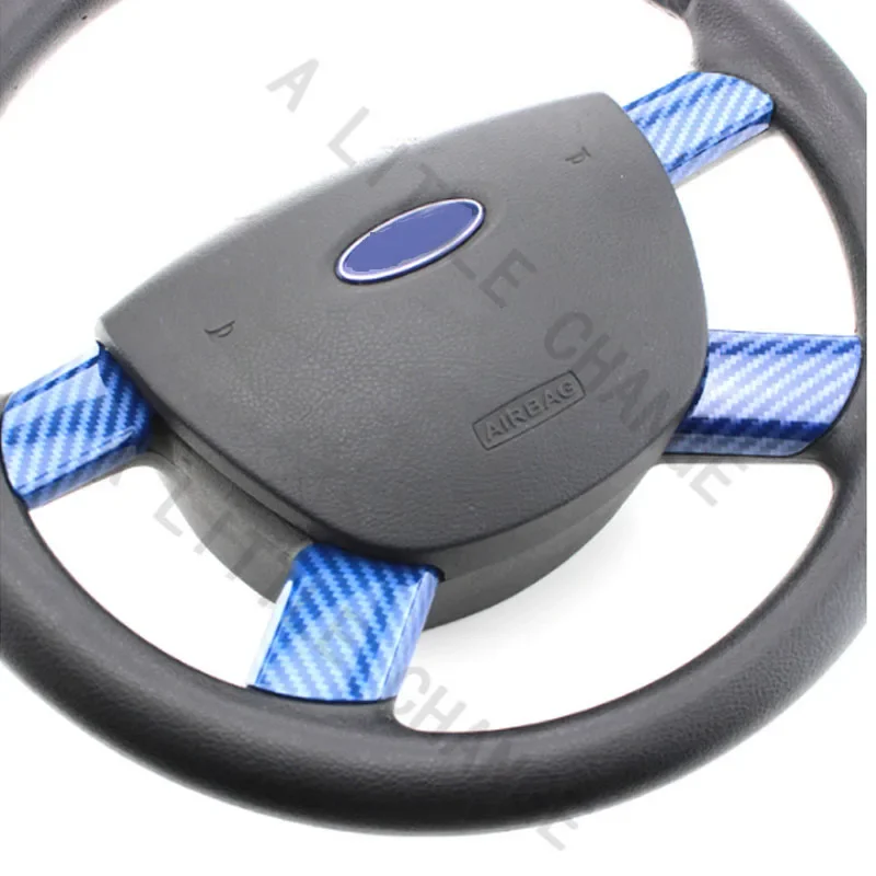 4Pcs/Set Interior Car Steering Wheel Panel Cover Trim Sticker For Ford Focus 2 MK2 2005-2011 Accessories interior mouldings car moulding decoration interior moulding trim strip car styling stickers