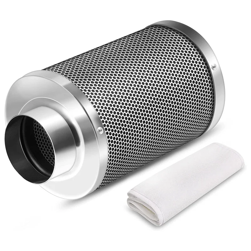 

4 Inch Air Carbon Filter Odor Control, Reversible Flange, Pre-Filter Included, Smelliness Scrubber for Grow Tent Rooms