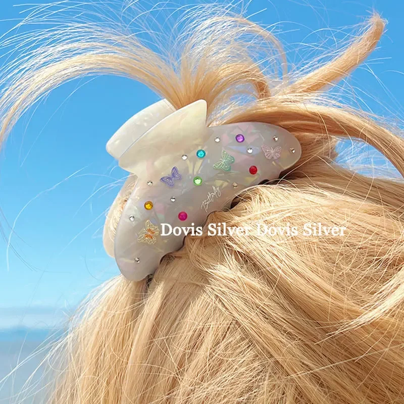 Charm Butterfly Hair Claw Hair Accessories for Women Korean Summer Vintage Simple Colorful Rhinestone Insect Shark Clip Headwear elmore judd insect funk 1 cd