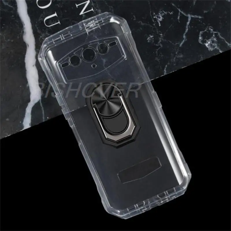 PT - Funda Híbrida De Vidrio Templado Soporte De Anillo A Prueba De Golpes Para T-Mobile RevVL 7 5G Soporte De Regalo (azul