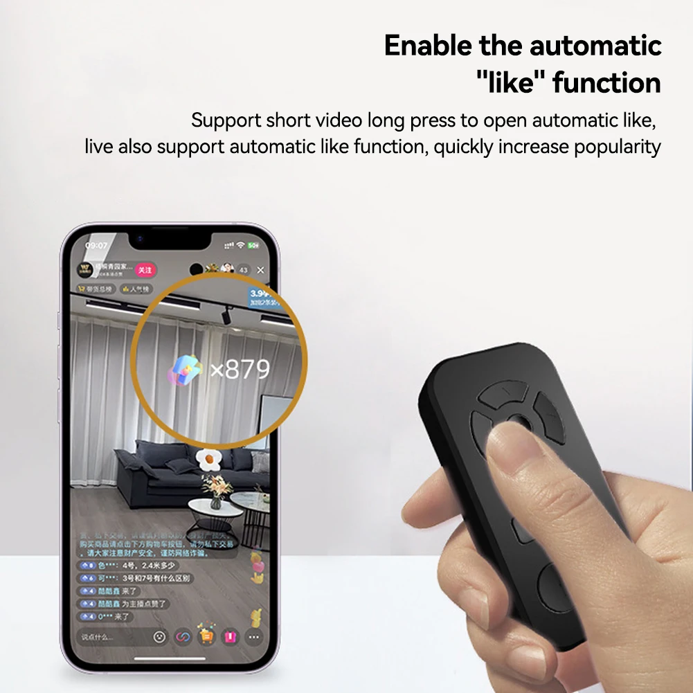 Bluetooth Remote Control for Short Videos, Photo Capture, and Page Turning