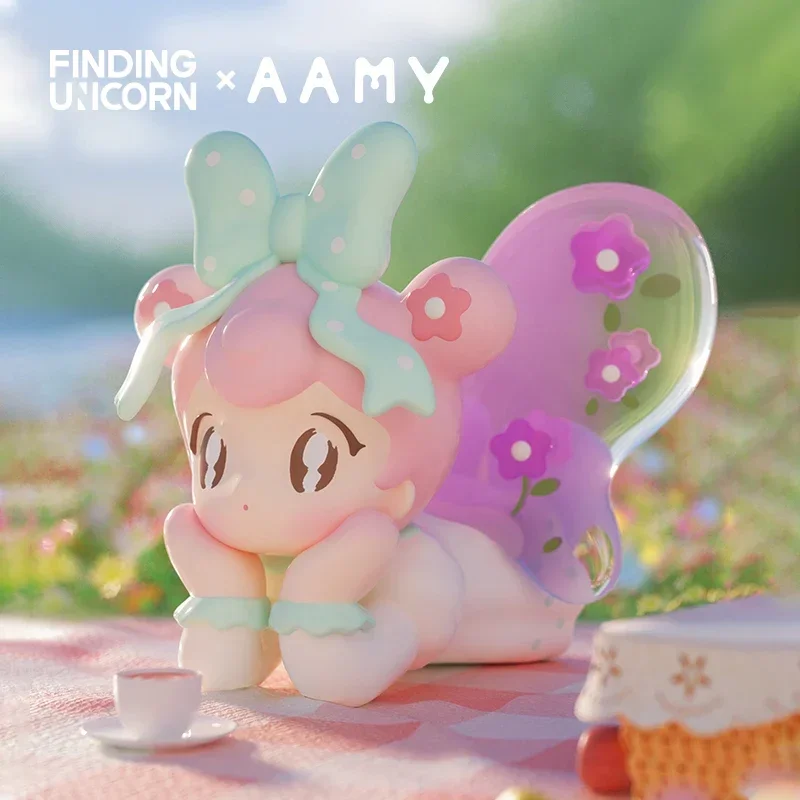 Finding Unicorn AAMY Picnic With Butterfly Series   Kawaii Model Designer Doll Blind Box Mystery Box Toy Cute Action Anime Figur