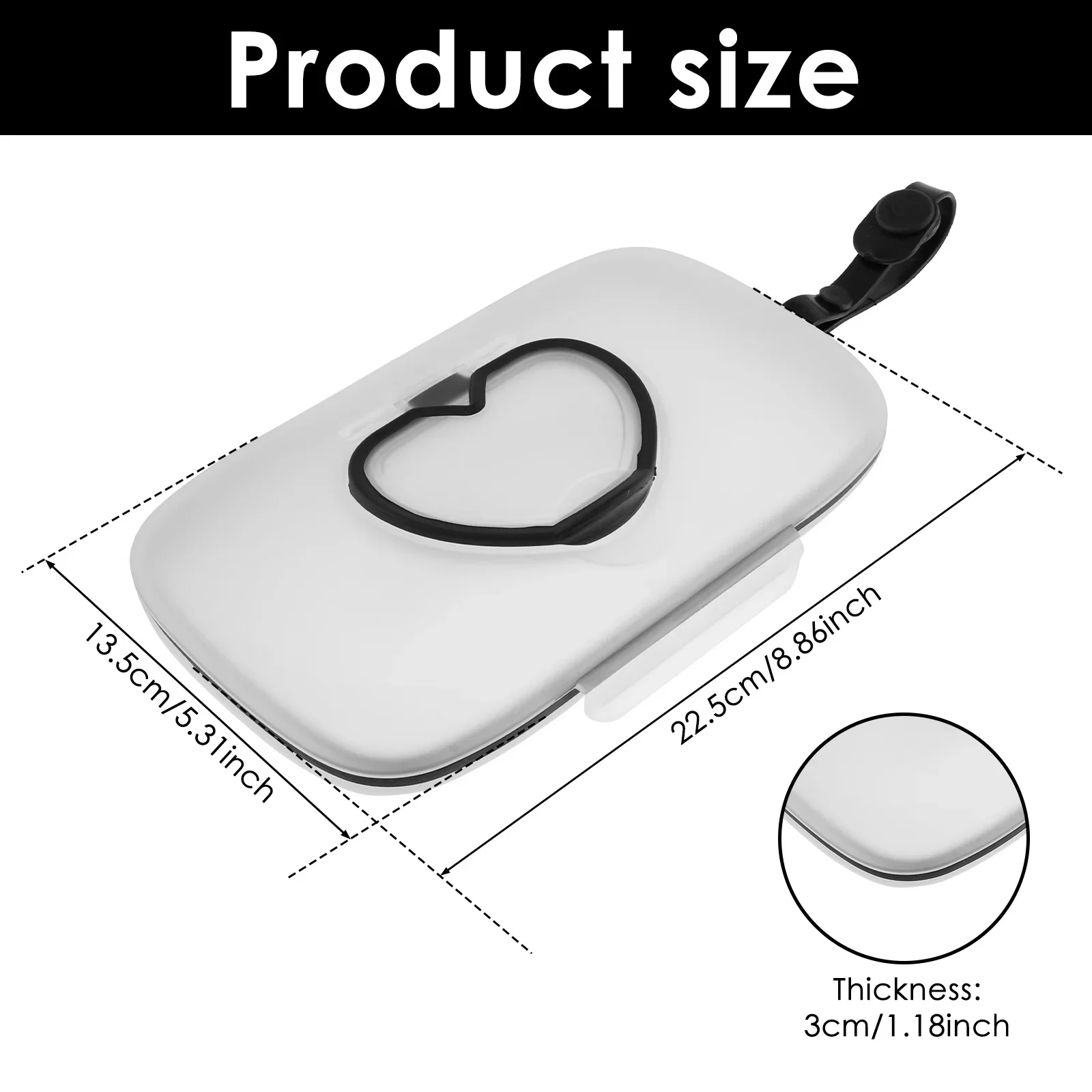2 Pcs Wipes Dispenser Portable Baby Wipe Storage Box Case Sealing Design Lids Container Heart Shaped Lid Adult Reusable 6