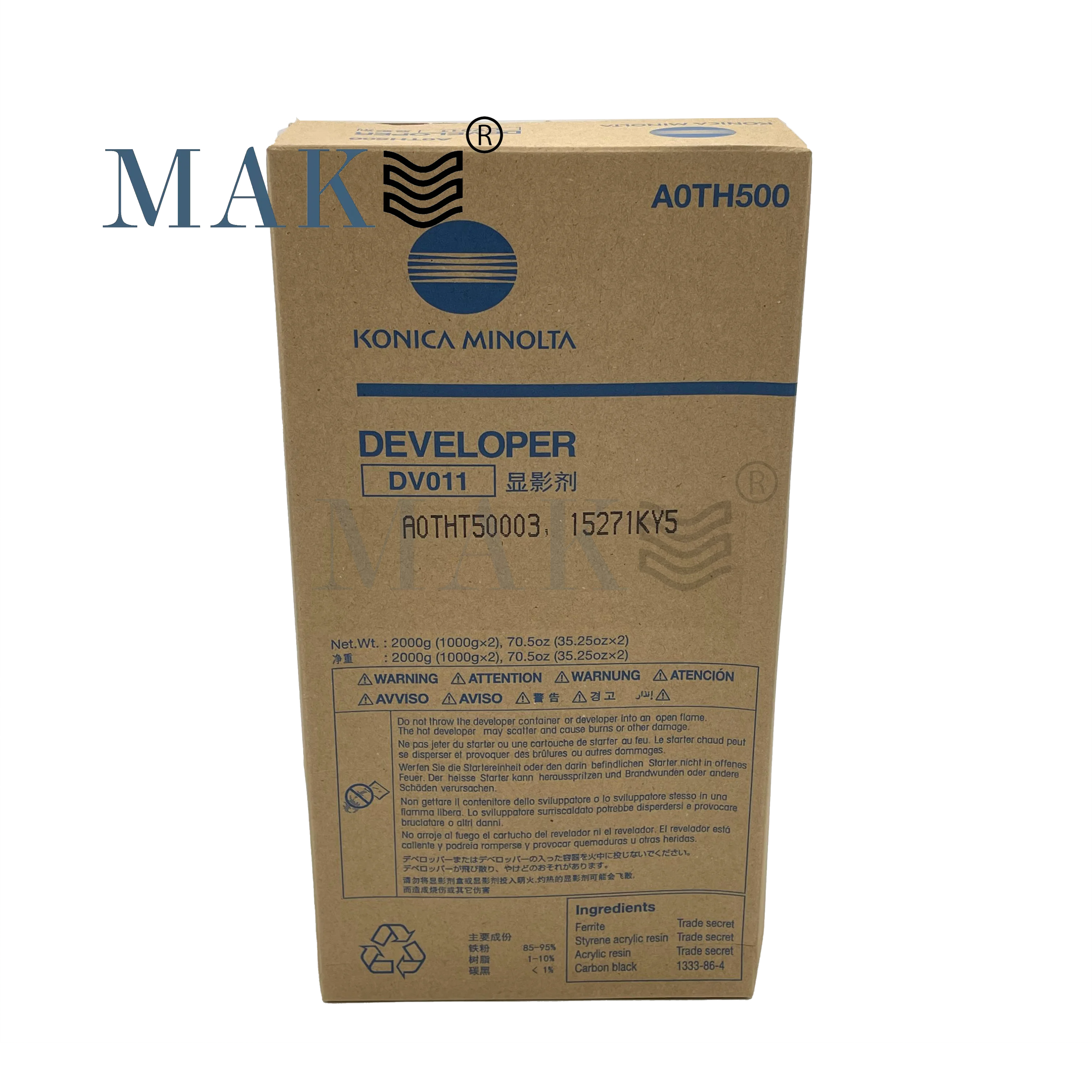 

Original DV011 Developer Iron Powder for Konica Minolta Bizhub 1052 1250 1250P 1051 1200 1200P 951 copier part