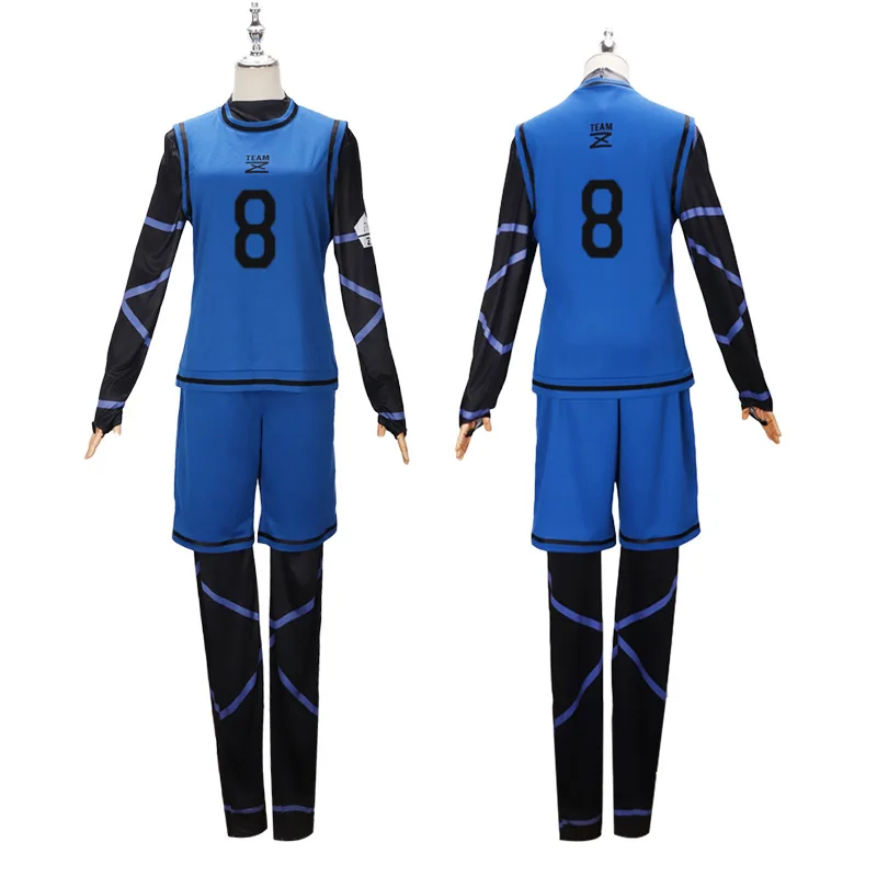 

Blue Lock Unisex Sportswear Jersey Shirt Pants Bodysuit Anime Cosplay Costume Wig Bachira Chigiri Football Training Uniform