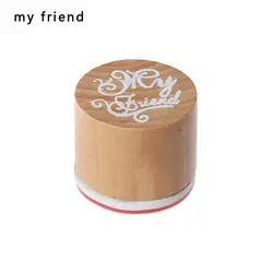 Wood Rubber Stamp Set - Blessing Greeting Words for DIY Crafts & Handmade Cards (My friend-)