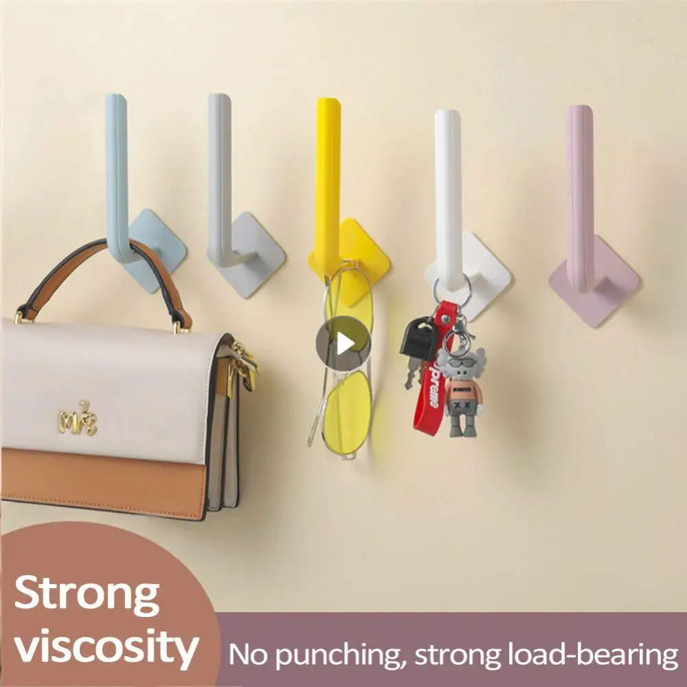 

Adhesive Hook Household Punch-free L-shape Coats Hats Towels Holder New Multi-function Storage Hook Kitchen Bathroom Hanger