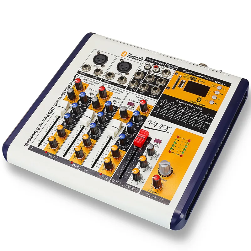 

Pro Audio VF4X BT Interface 4 Channel DJ Mini Mixer Player Sound
