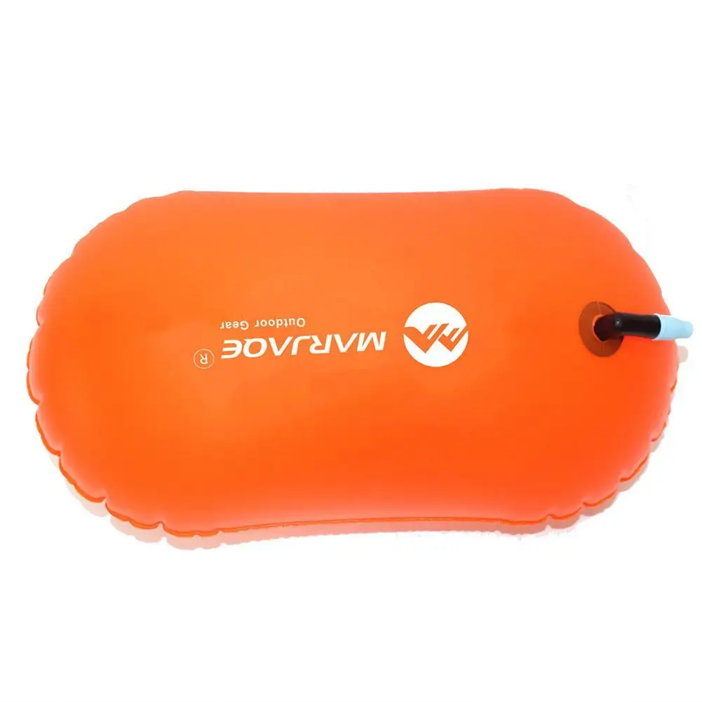 Inflatable Open Swimming Float Life Saving Drifting Swim Buoy with Waist Belt  PVC Inflated Air Drying Bag Swimming Sports Float