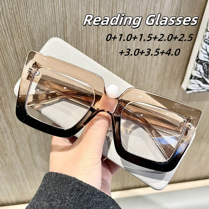 Women's Retro Geometric Transparent Reading Glasses
