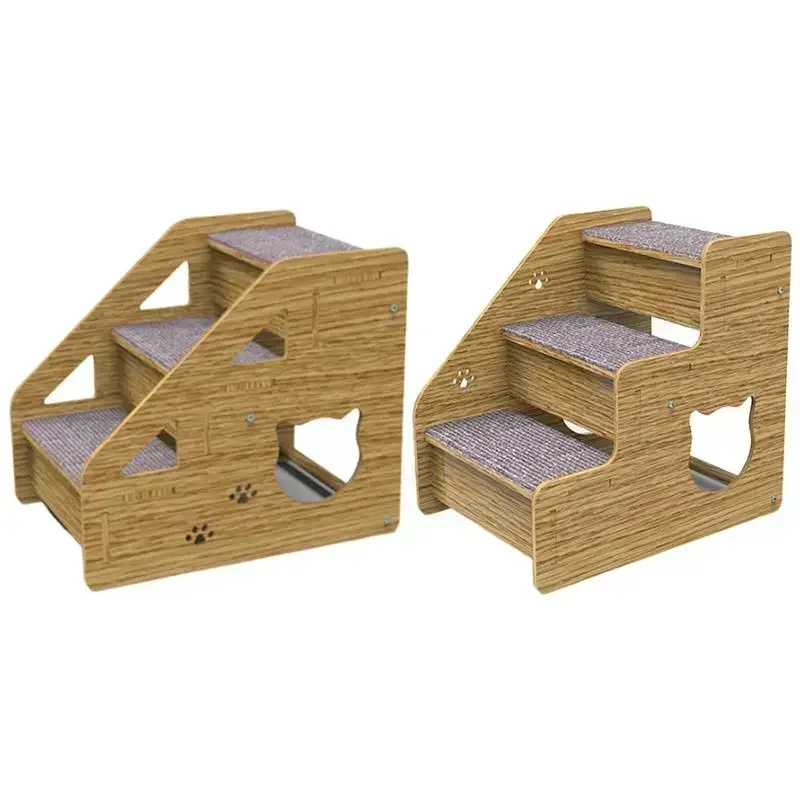 3-Tier Wooden Pet Steps with Non-Slip Surface Perfect for Small Dogs & Cats to Access Couches and Beds Safely pet ramp stairs