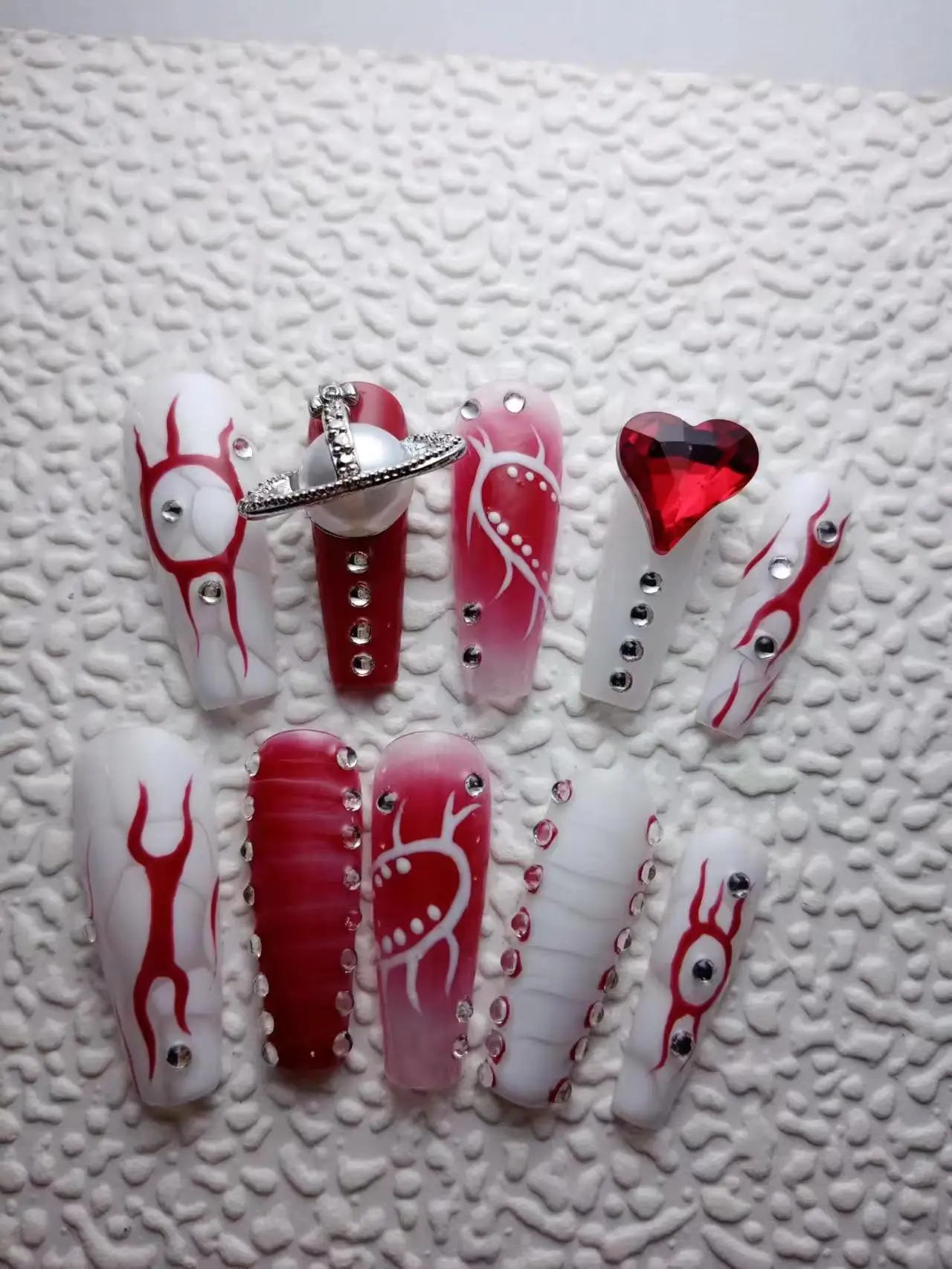 

Light Years Away Nail /Punk style nail/Y2k style Nails /Elegant Nails/3D nail/hand made Press on Nails/Press on Nails