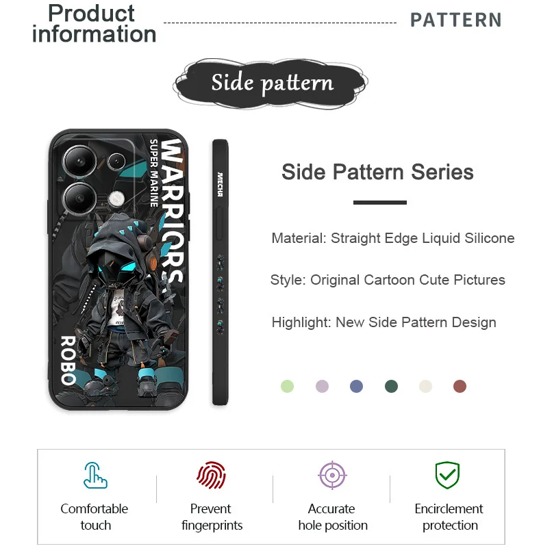 Trendy Cool Boy Handyhülle für Xiaomi Redmi Note 13 12 12S 11 11S 10 10S 9 9S Pro Plus 4G 5G Flüssigsilikonhülle – Detail 3