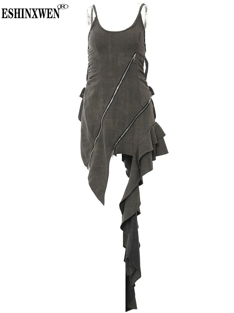 

Женское асимметричное платье Eshin, однотонное платье без рукавов, без бретелек, модель TH5724 на осень, 2023