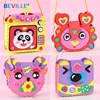 Children DIY Non-Woven Fabric Handbag Kids Handmade Craft Toy Mini Colorful Cartoon Fabrication Bag Arts Crafts Educational Toys 1
