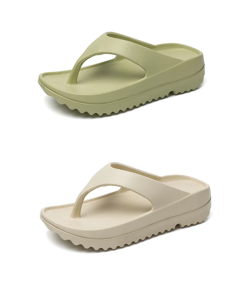 Gacimy Women Thick Sole Flip Flops Summer New Non-slip Beach Slippers Fashoin Outdoor Thick Sole EVA Sandals Casula Home Slides