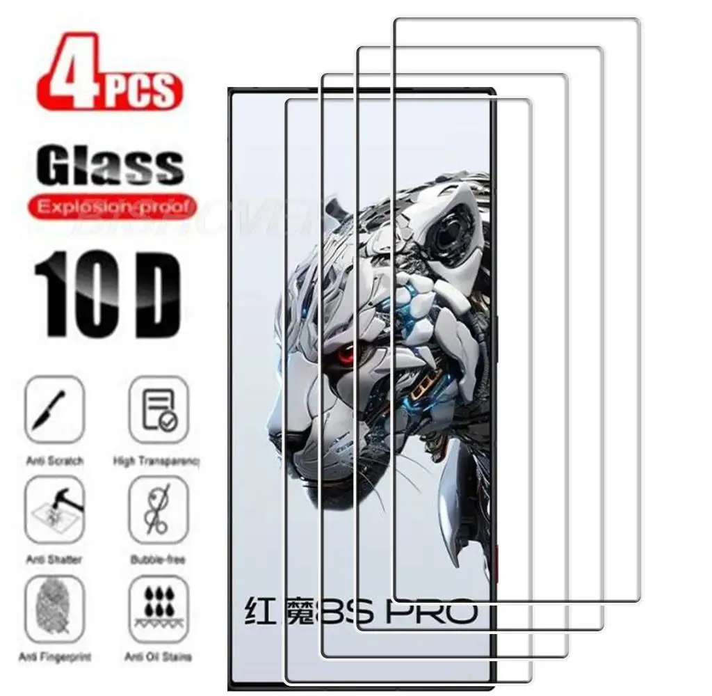 

4Pcs Tempered Glass FOR ZTE Nubia Red Magic 8S Pro+ 6.8" RedMagic 8 Pro Plus 8Pro Screen Protector Protective Glass Film 9H