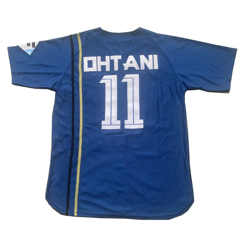 New Baseball Jersey Japan HOKKAIDO NIPPONHAM 11 OHTANI jerseys Sewing Embroidery High Quality Cheap Sports Outdoor Blue New
