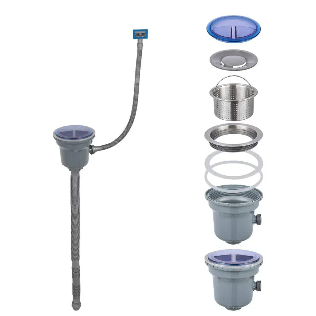Kitchen Sink Washbasin Drainer Table Control Under Sink Accessories Single Drainage Pipe Anti-odor Under The Water Device