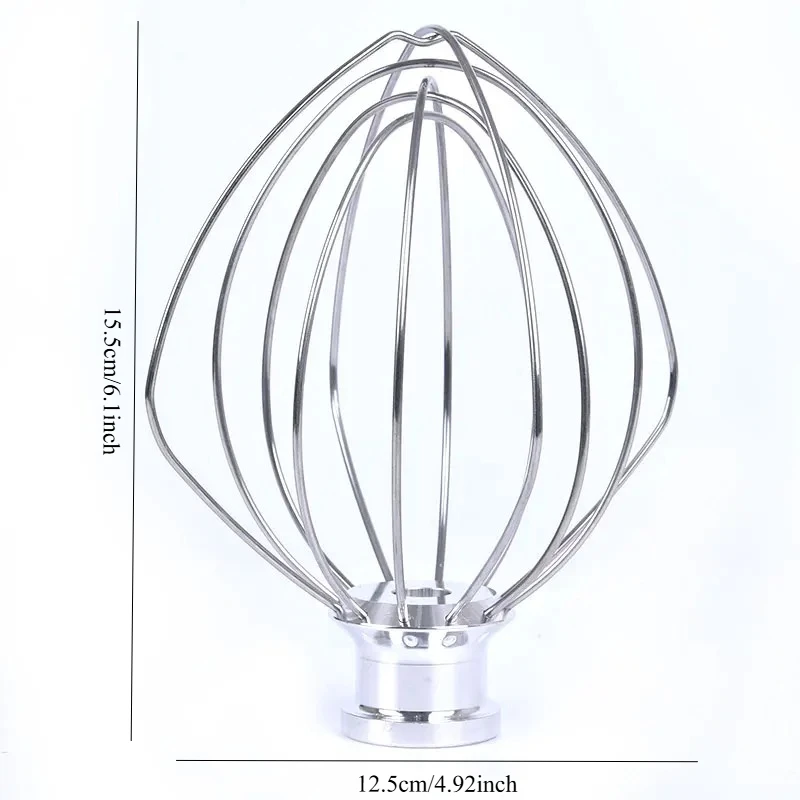 Stainless Steel Wire Whip Kitchen Electric Mixer Accessory Replacement For Stand Mixer With Whisk Attachment Suitable for 4.5L