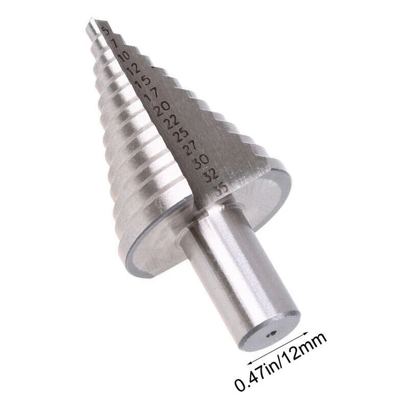 5-35mm Titanium Coated Step Drill Bits HSS Straight Groove Step Cone Drill High Speed Steel Wood Metal Hole Cutter