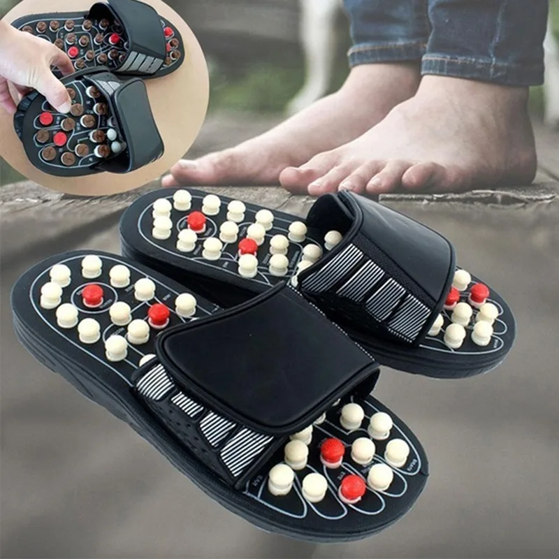 Acupoint Massage Slippers Sandal for Men Women Chinese Acupressure Therapy Medical Rotating Foot Massager
