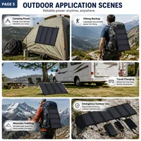 Panneau solaire portable 800W, design pliable en 6 parties, chargeur rapide 20Wh USB 5V DC, alimentation mobile pour l'extérieur 5