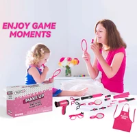 17pcs Girls Beauty Salon Set, Pretend Play Hair Cutting Kit, Hairdresser Toy With Hair Dryer, Scissors, Barber Apron Girl's Gift 2