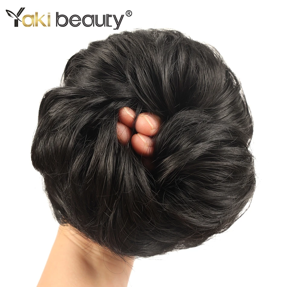 Women's Synthetic Messy Bun Curly Hair Elastic Band Chignon Hair Donut Extension Piece for Quick Hair Style Change