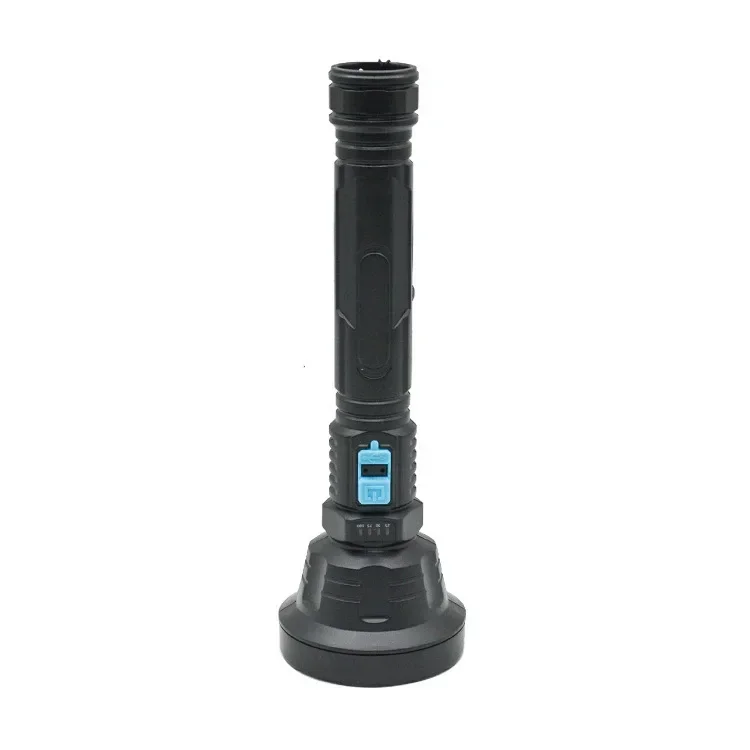 가정 및 야외용 대형 장거리 LED 손전등 강력한 조명 USB 충전 ABS 소재 배터리 표시 기능 포함