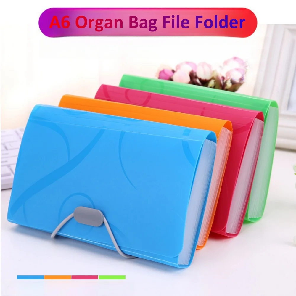 File Folder A6 Organ Bag Expanding File Folder For Documents Candy Colors Document Folders School Supplies