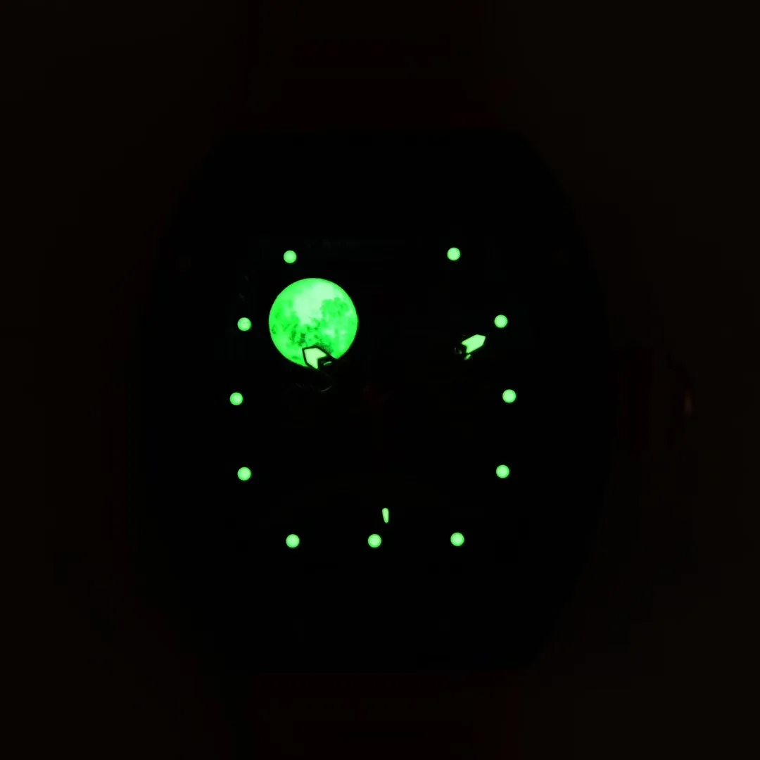 Men's personalized watch, space-style watch dial with hollow design and fashionable desi Brand LOGO can be customized.gn.