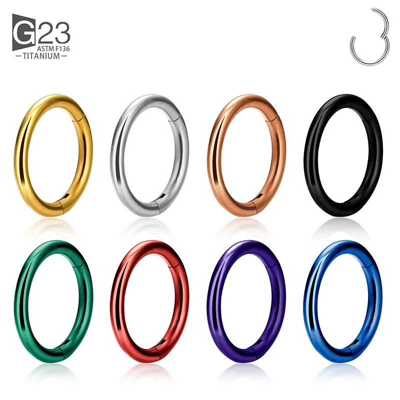 

1Pc G23 Titanium Hinged Segment Nose Ring 16g&14g Nipple Clicker Ear Cartilage Tragus Helix Lip Piercing Unisex Fashion Jewelry