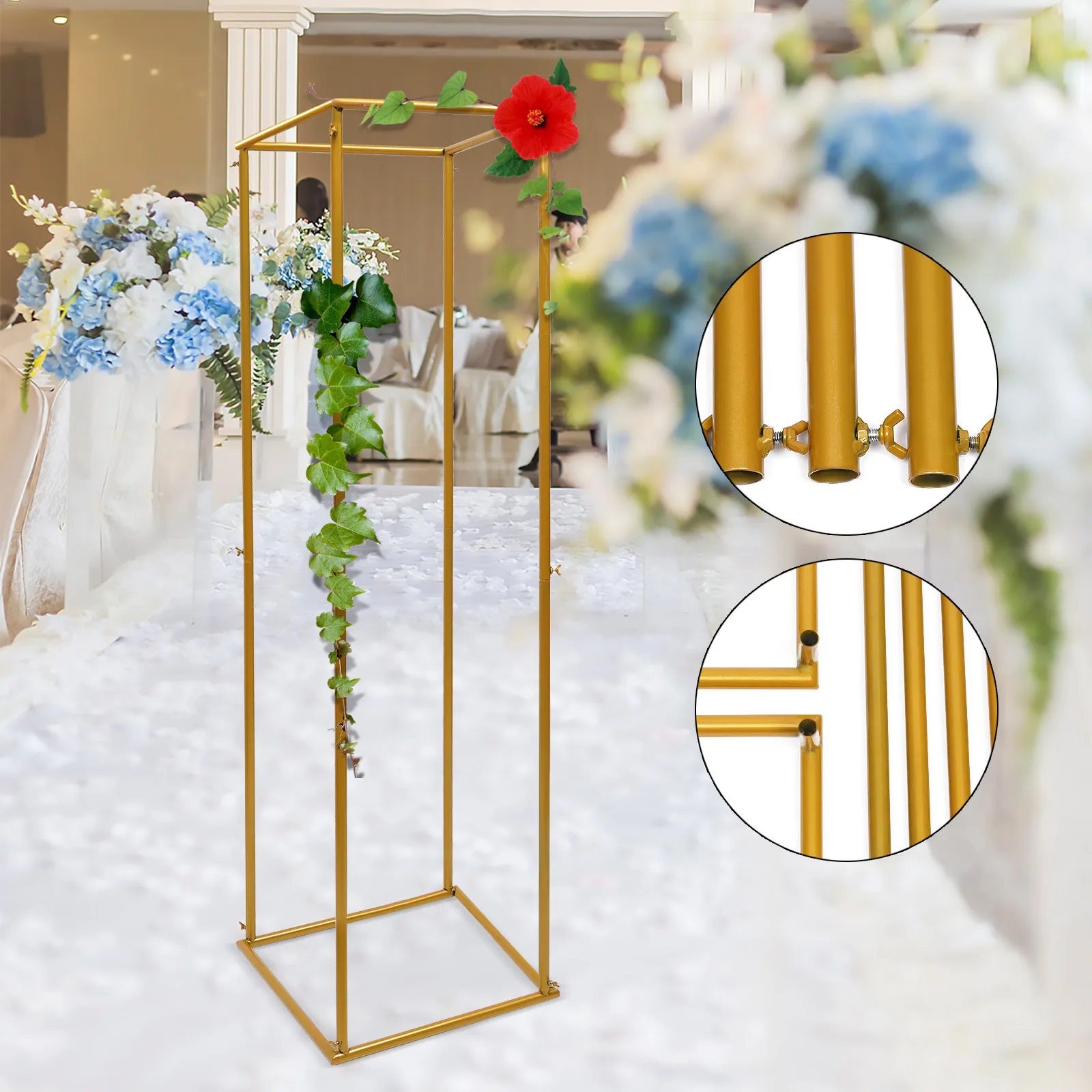 

19.68*19.68*70.86 inch Metal Column Flower Stand Flower Arrangement For Wedding Party Dinner Centerpiece