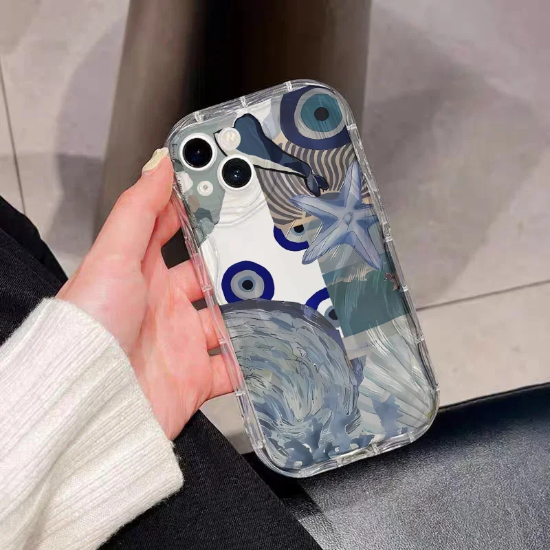 Cute Seashell Ocean Life Theme Wavy Edge Phone Case