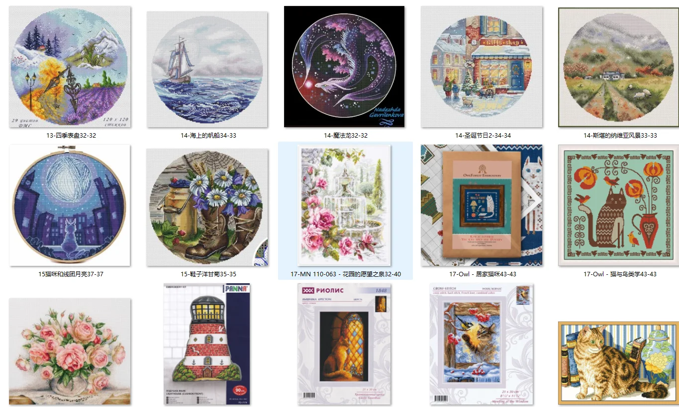 Chinese Cross Stitch Set, Embroidery Needlework, Craft Packages, Cotton Fabric Floss,Riolis 1848 cat at Window 28-40