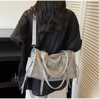Sac à main de moto rétro pour femmes, Design à pompon, sac d'oreiller à bandoulière haut de gamme, tendance, grande capacité, sac sous les bras pour femmes 5