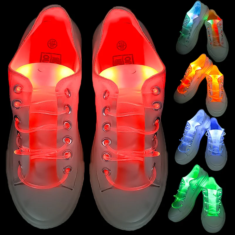 1pairsLuminousShoelacesLEDSportShoeLacesGlowShoeStringsRound