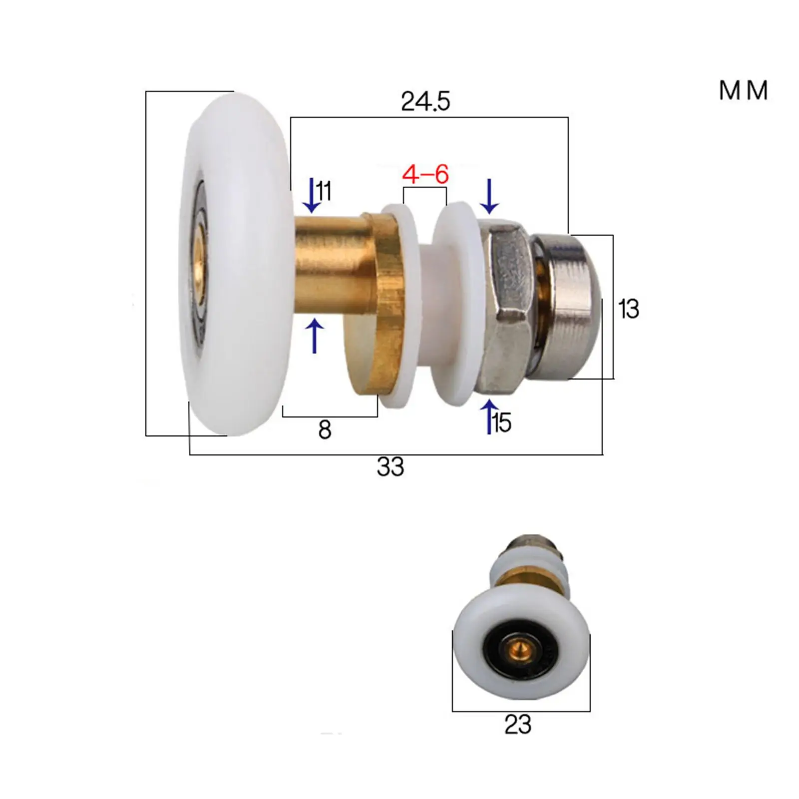 Shower Door Roller Sliding Door Pulley Roller Assembly Castors for Sliding Glass Pulley/Runner/Wheel Quiet Glass
