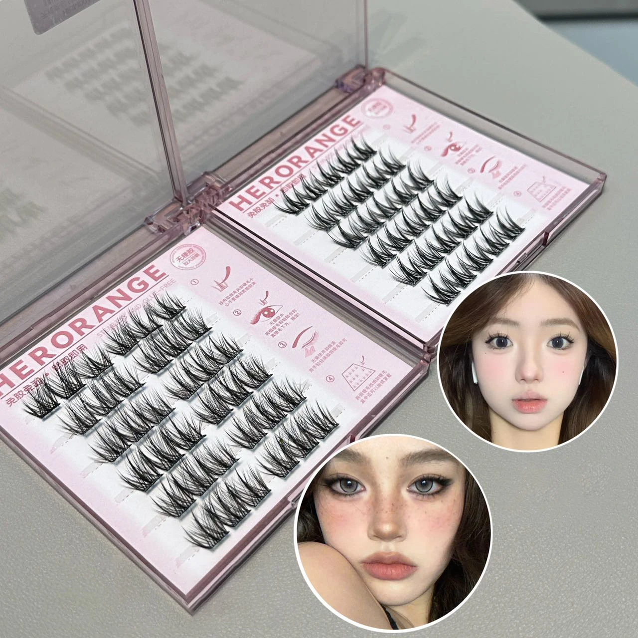Voluminous No Need Glue Self-adhesive False Eyelashes Fluffy Fish Tail Sunflower Thick Curling Lash Extension DIY Lashes Natural