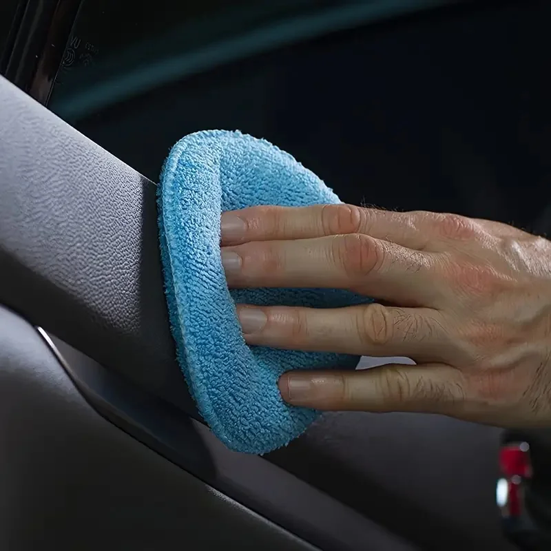 Car Waxing Pad Car Cleaning Accessories Microfiber Wax Applicator Pad 10pcs 5" Diameter Ultra soft With Finger Pocket Polish Car Wax Apply Remover Pads