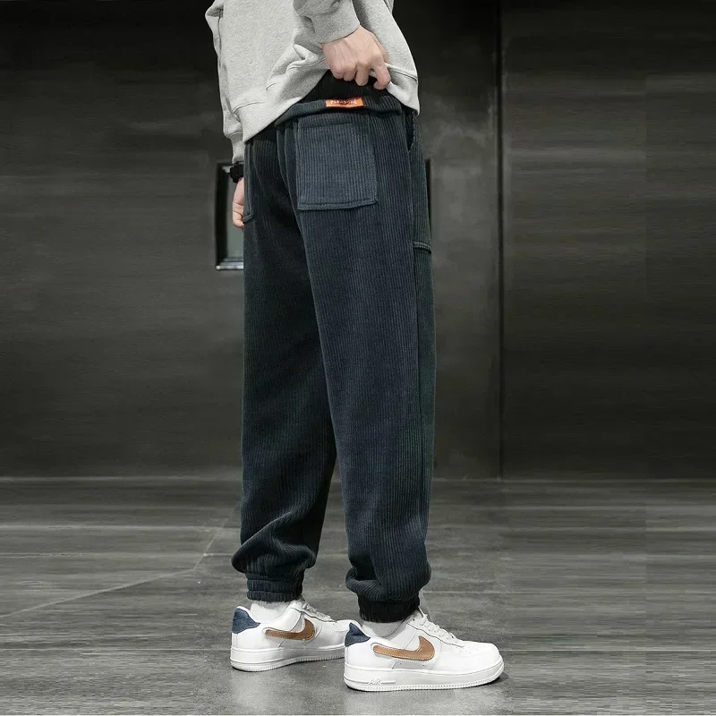 Autumn Winter Corduroy Sweatpants Men Baggy Joggers Loose Casual Harem Pants Plus Size 8XL sport jogging trousers fleece sweatpants fashion pants fashionable wide leg pants men suit pants