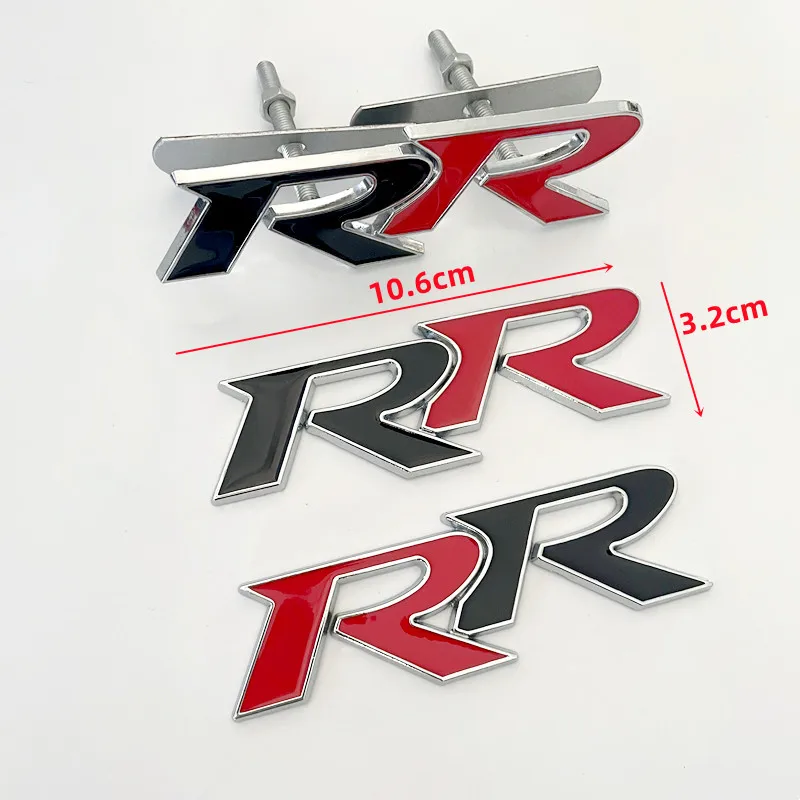 혼다 시빅 무겐 어코드 CRV 시티 HRV 스티커 액세서리용 3D 메탈 RR 로고 자동차 전면 그릴 후면 트렁크 엠블럼 배지 데칼
