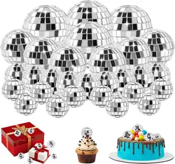 Disco Ball Cake Decorations - Set of 30 - Sparkling Table Centerpieces (30pcs)