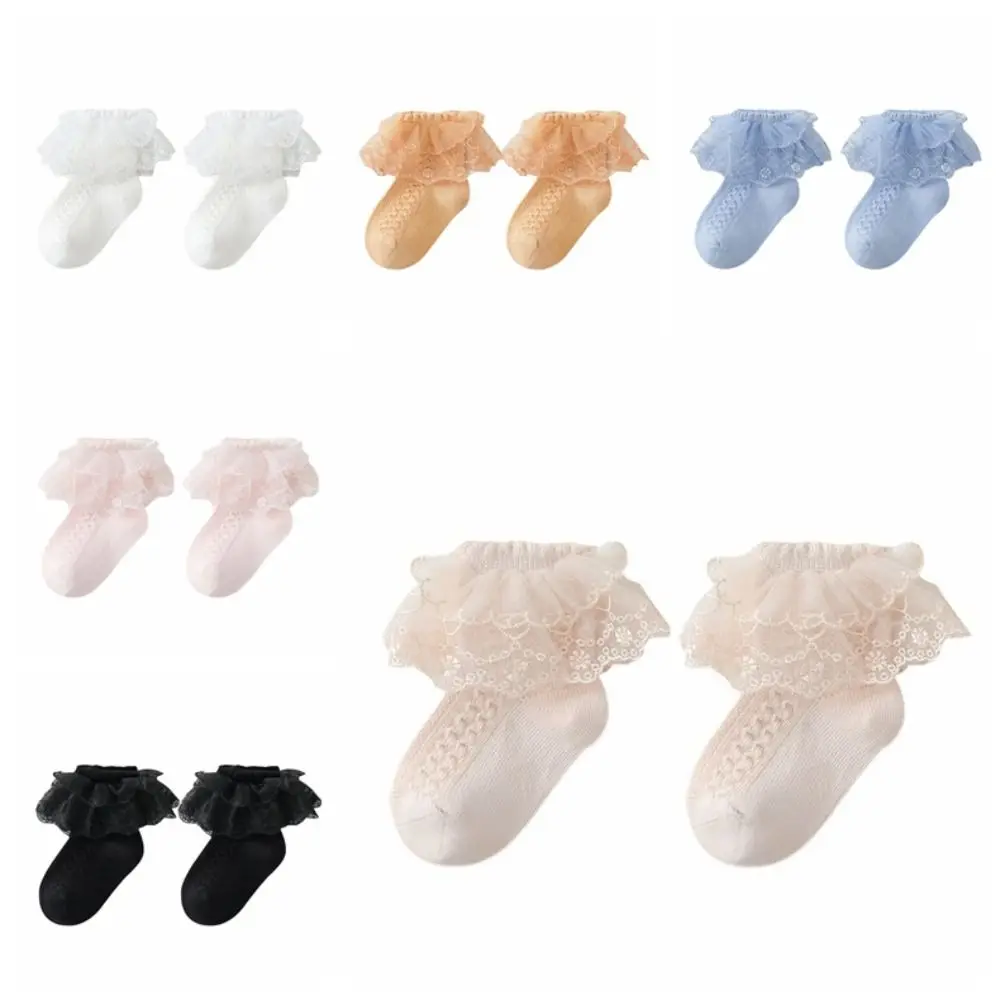 3Pairs Cute Lace Lolita Baby Ankle Socks Short Tube Sweet Children Cotton Socks Hosiery Kids Toddle Princess Socks Gift
