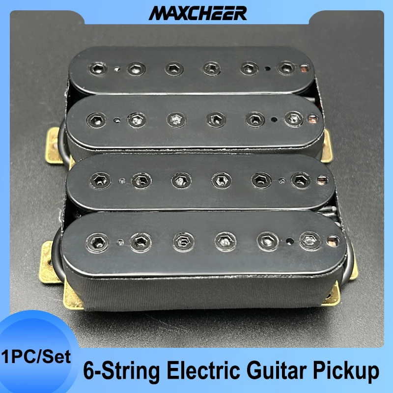 

6-String Electric Guitar Humbucker 12 Adjustable Hex Screw Dual Coil for Guitar Coil Splitting Pickup N7.5K/B15K Output Black