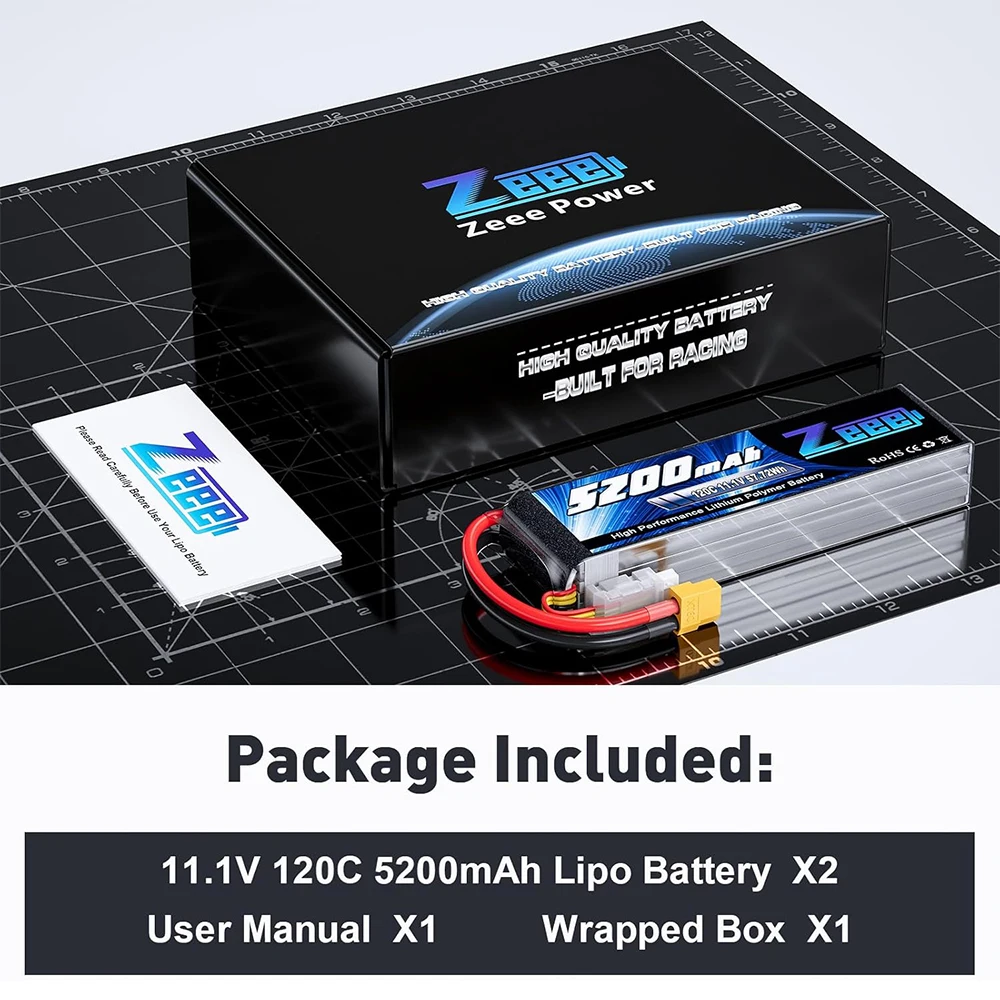 Batterie LiPo 3S 5200mAh XT60 pour RC - Lot 1 ou 2 pièces