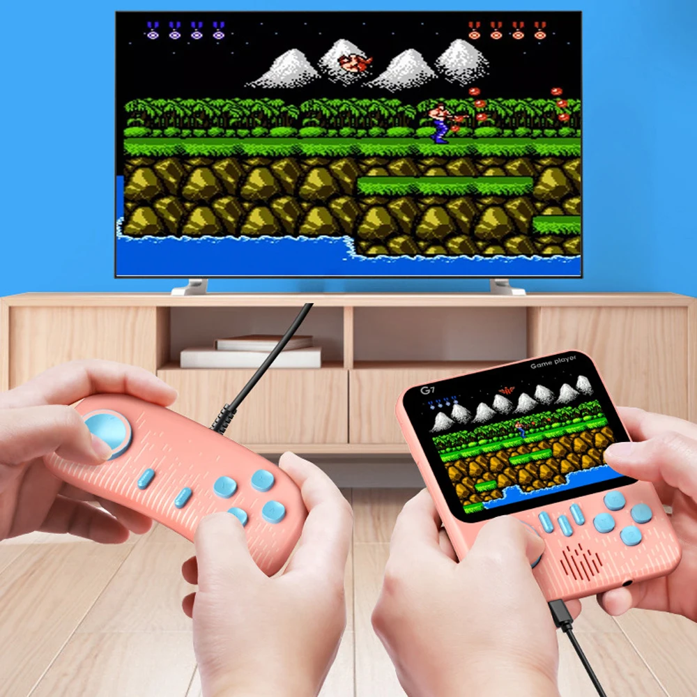 Console di gioco portatile retrò G7 da 3,5 pollici ad alta definizione, supporta la TV e ha 666 videogiochi integrati - immagine 3