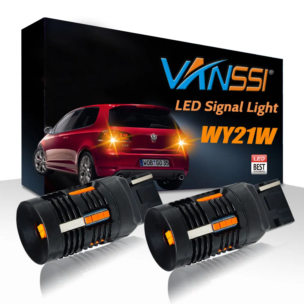 

T20 7440NA WY21W LED Bulbs Amber Yellow Canbus Error Free No Hyper Flash For Car Turn Signal Light